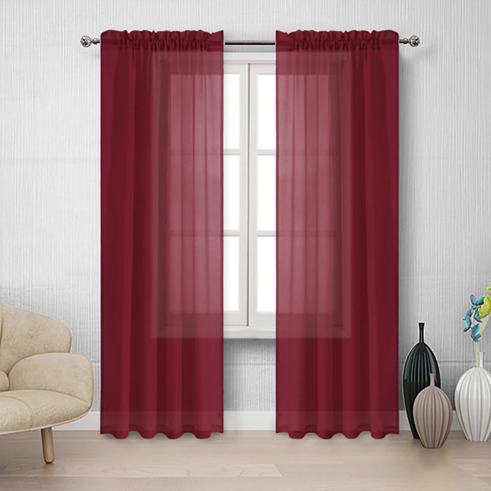 1 Panel Faux Linen Textured Lilac Semi Sheer Curtains for Living Room Kids Room Bedroom Light Filtering Voile Curtain - Happy Home Retreat