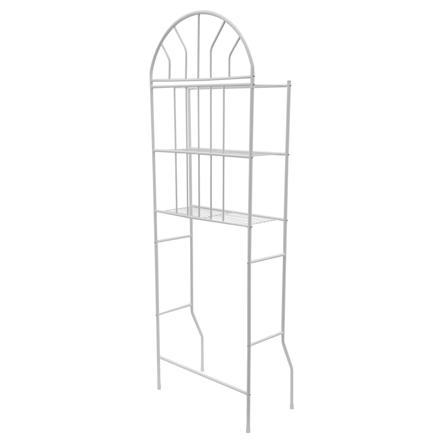 3-Tier Toilet Storage Rack Floor Standing Bathroom Organizer Shelf Easy to Clean 24.8 x 13.39 x 69.69 Inches - Happy Home Retreat