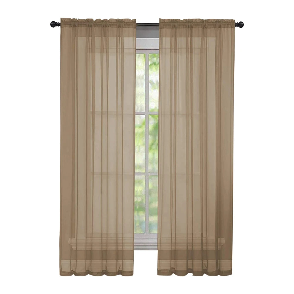 1 Panel Faux Linen Textured Lilac Semi Sheer Curtains for Living Room Kids Room Bedroom Light Filtering Voile Curtain - Happy Home Retreat