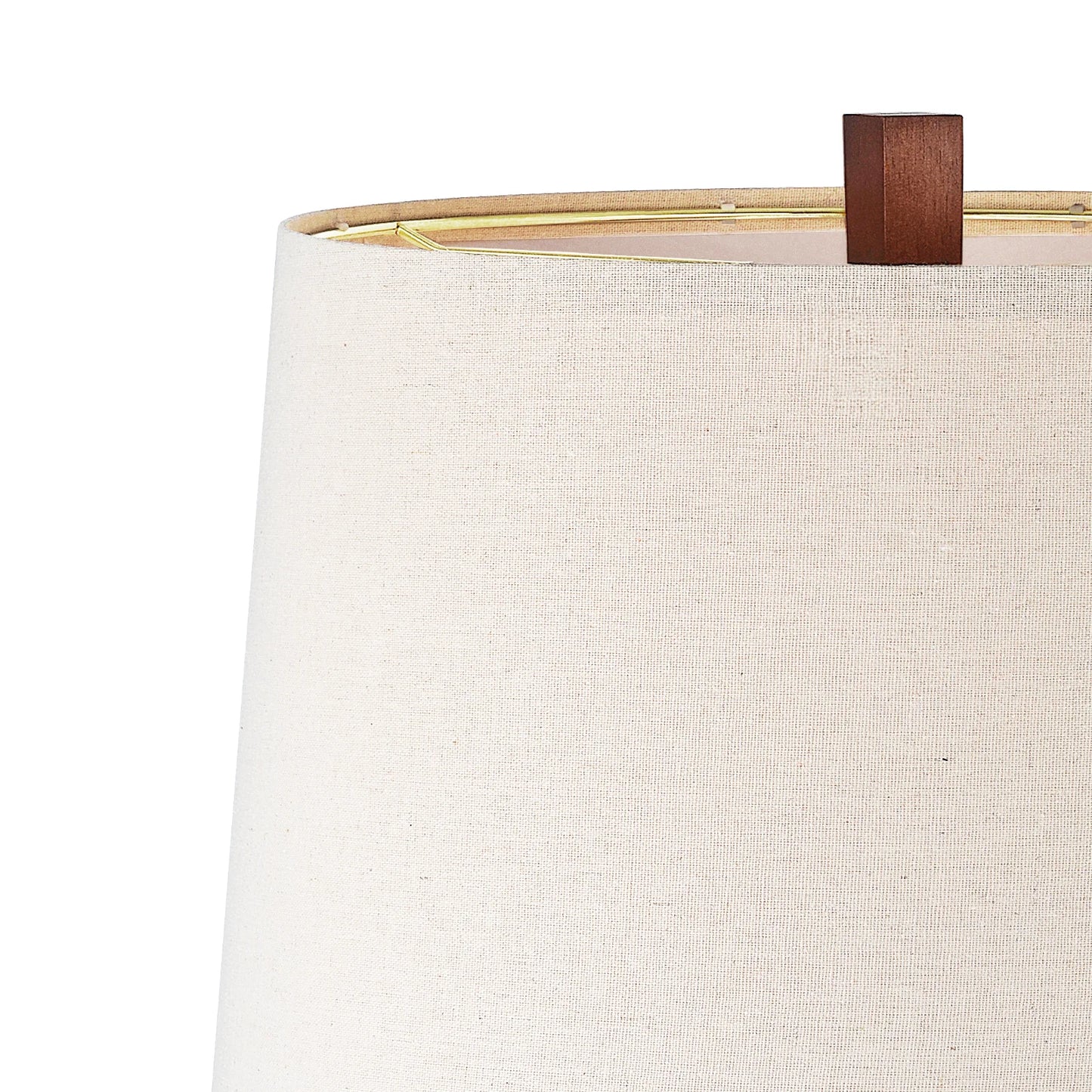 29'' Large Wood Table Lamp With Beige Linen Shade, Mid Century Modern Walnut Desk Lamp, For Living Room, Bedroom, Home Office - Happy Home Retreat