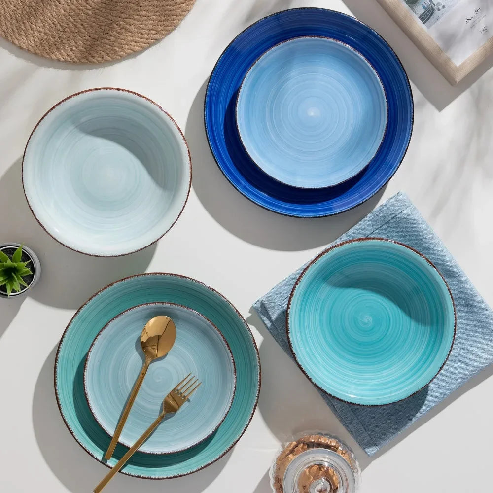 Vancasso Bonita Ceramics Tableware 18 Piece Dinnerware Set Eco Friendly Earthenware Plates for Home - Happy Home Retreat