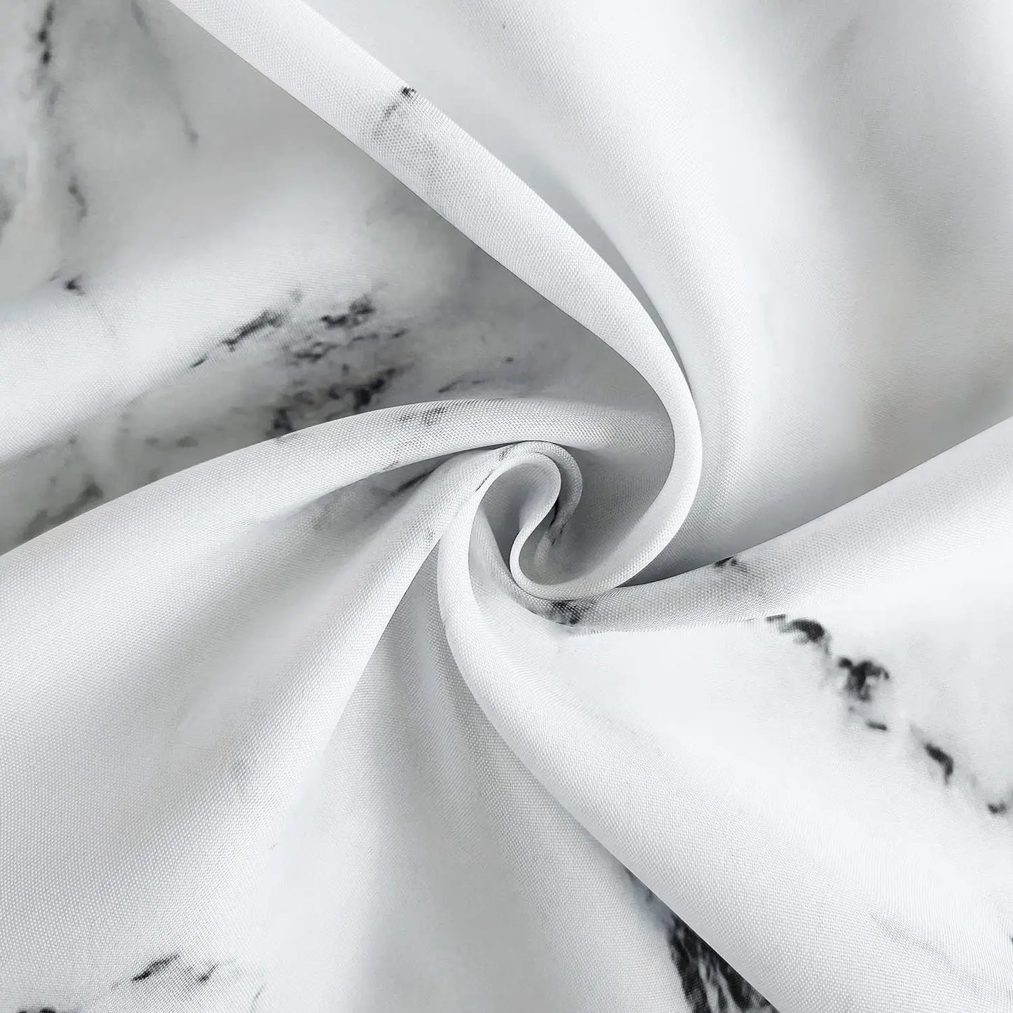 Marble Printed Polyester Shower Curtain With Metal Grommets 71x71in 180x180cm - Happy Home Retreat