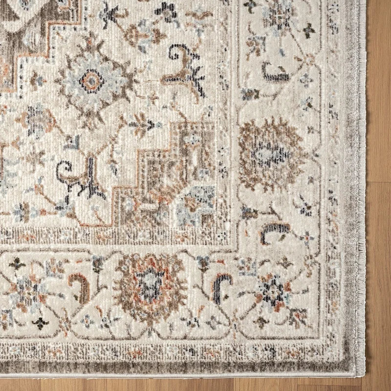Multicolor Medallion Area Rug Indoor Non-Slip Durable Polypropylene Stylish Cushion Soft High Traffic Living Room Bedroom 5'x7'2 - Happy Home Retreat