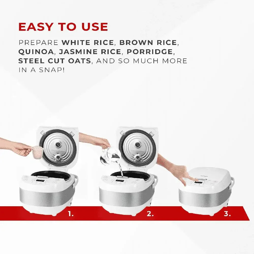 Rice Cooker 12 Cup Capacity LCD Display Nonstick Pot Fuzzy Logic 13 Menu Options - Happy Home Retreat