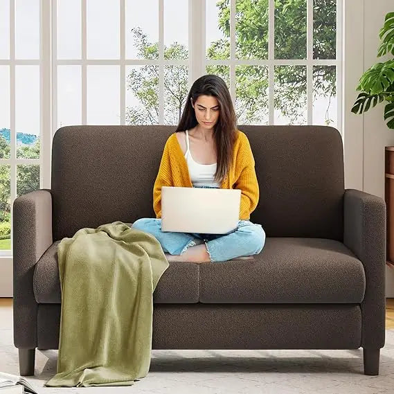 Sofa Accent Chair 33 Inch Reading Chair for Bedroom Tool Free Setup Living Room Accent Chairs Comfy Arm Chairs Beige - Happy Home Retreat