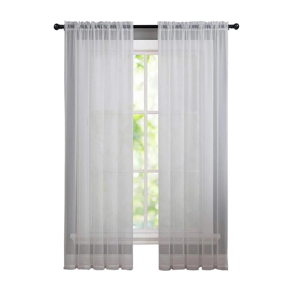 1 Panel Faux Linen Textured Lilac Semi Sheer Curtains for Living Room Kids Room Bedroom Light Filtering Voile Curtain - Happy Home Retreat