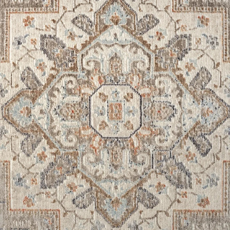 Multicolor Medallion Area Rug Indoor Non-Slip Durable Polypropylene Stylish Cushion Soft High Traffic Living Room Bedroom 5'x7'2 - Happy Home Retreat