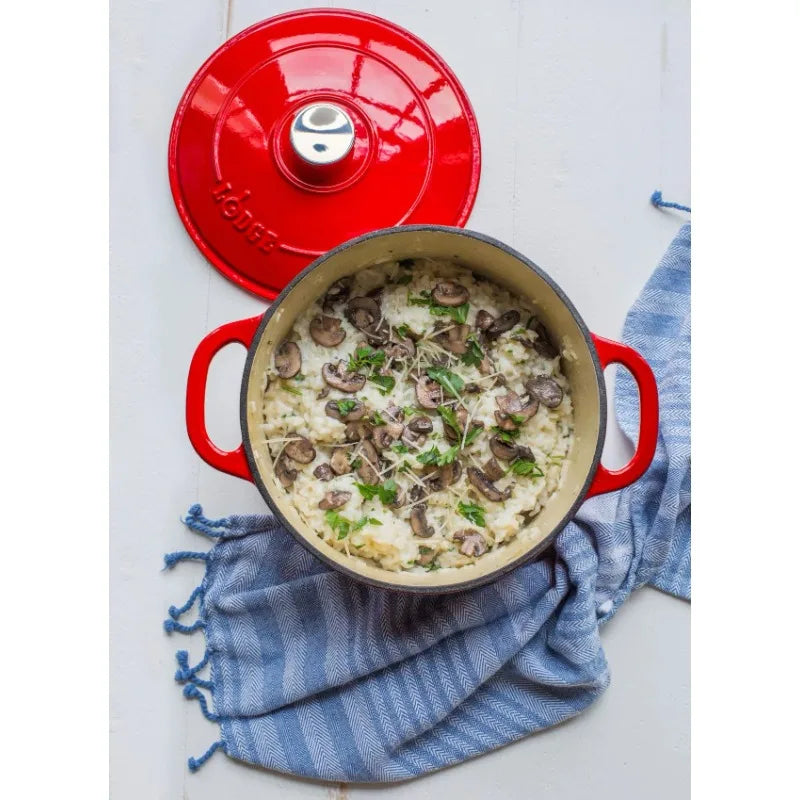 Cast Iron 5.5qt Red Enameled Dutch Oven - Happy Home Retreat