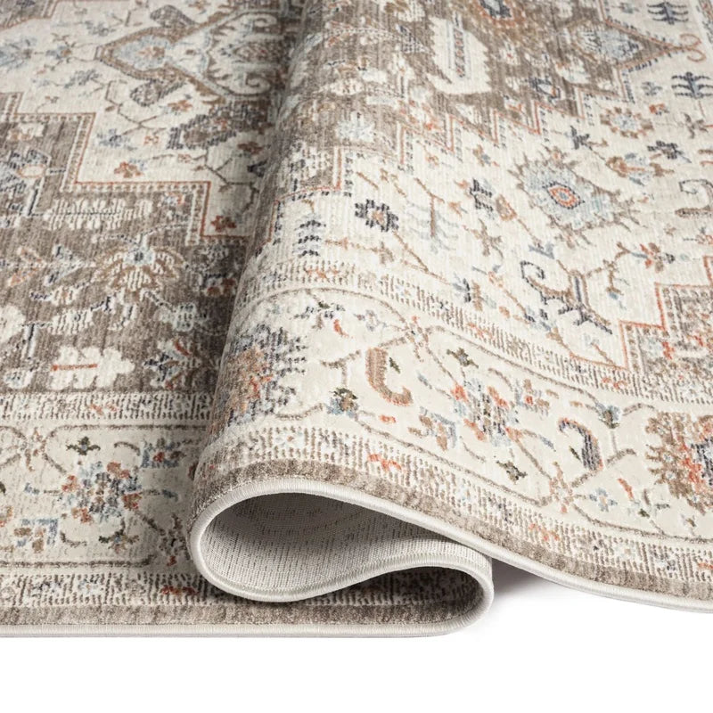 Multicolor Medallion Area Rug Indoor Non-Slip Durable Polypropylene Stylish Cushion Soft High Traffic Living Room Bedroom 5'x7'2 - Happy Home Retreat