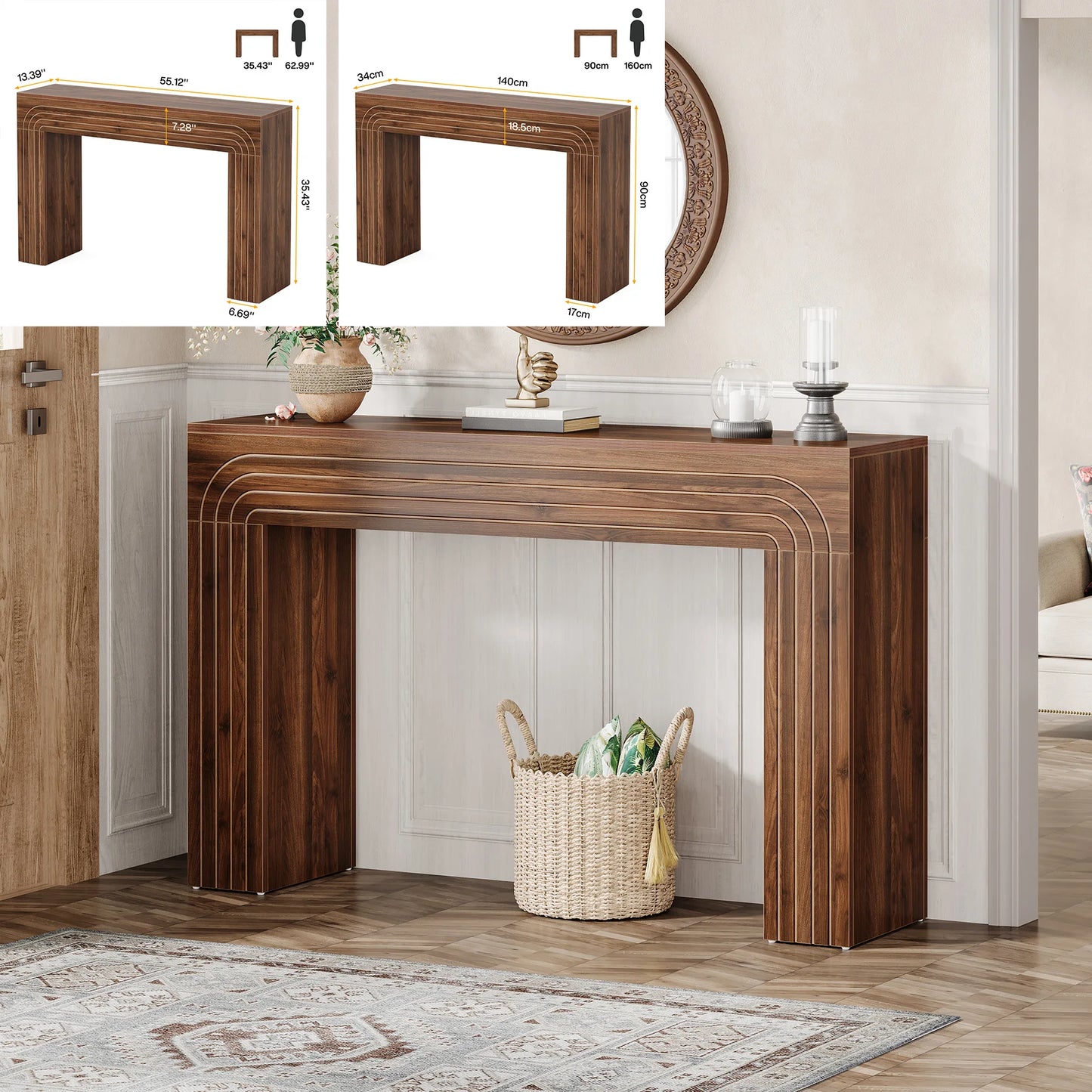 Tribesigns 63 Inch Console Table Behind Couch Farmhouse - Happy Home Retreat