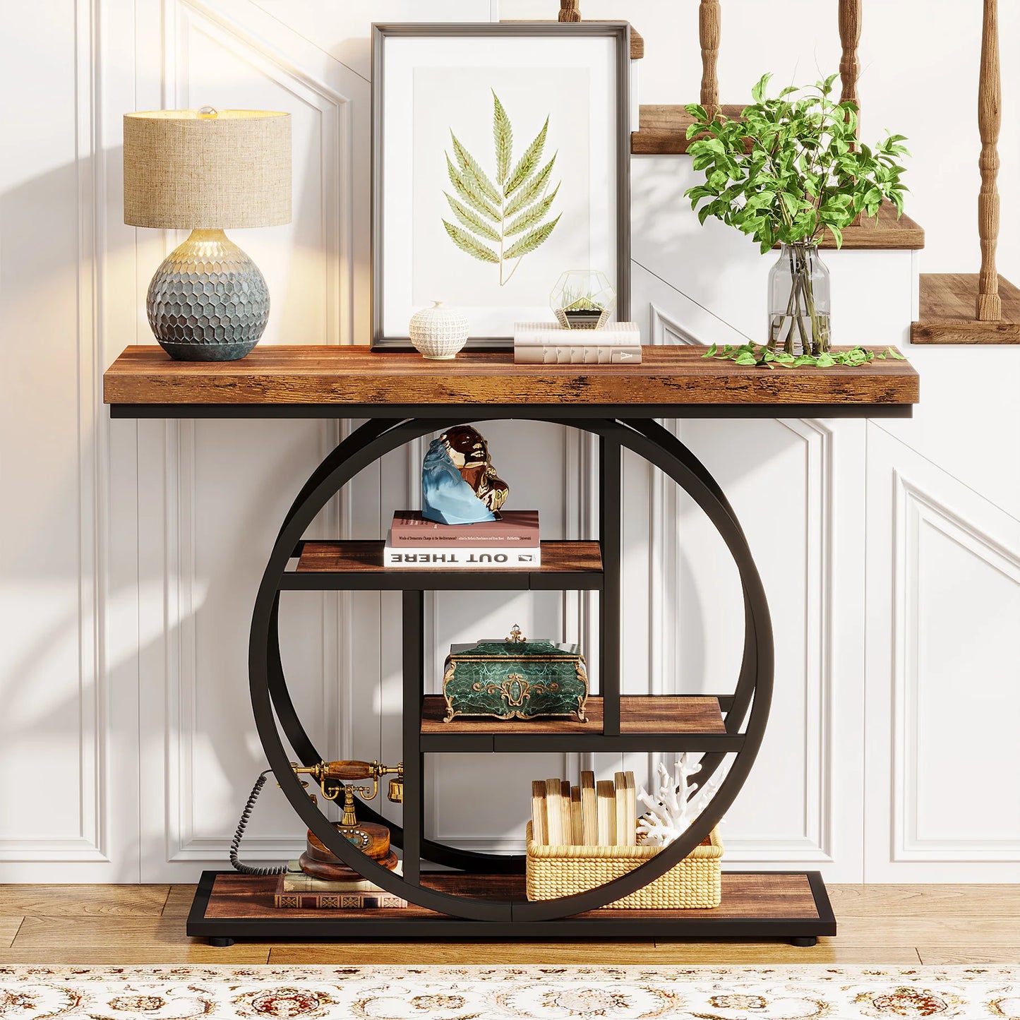 Tribesigns 4 Tier Console Table 41.3 Inch Industrial Hallway - Happy Home Retreat