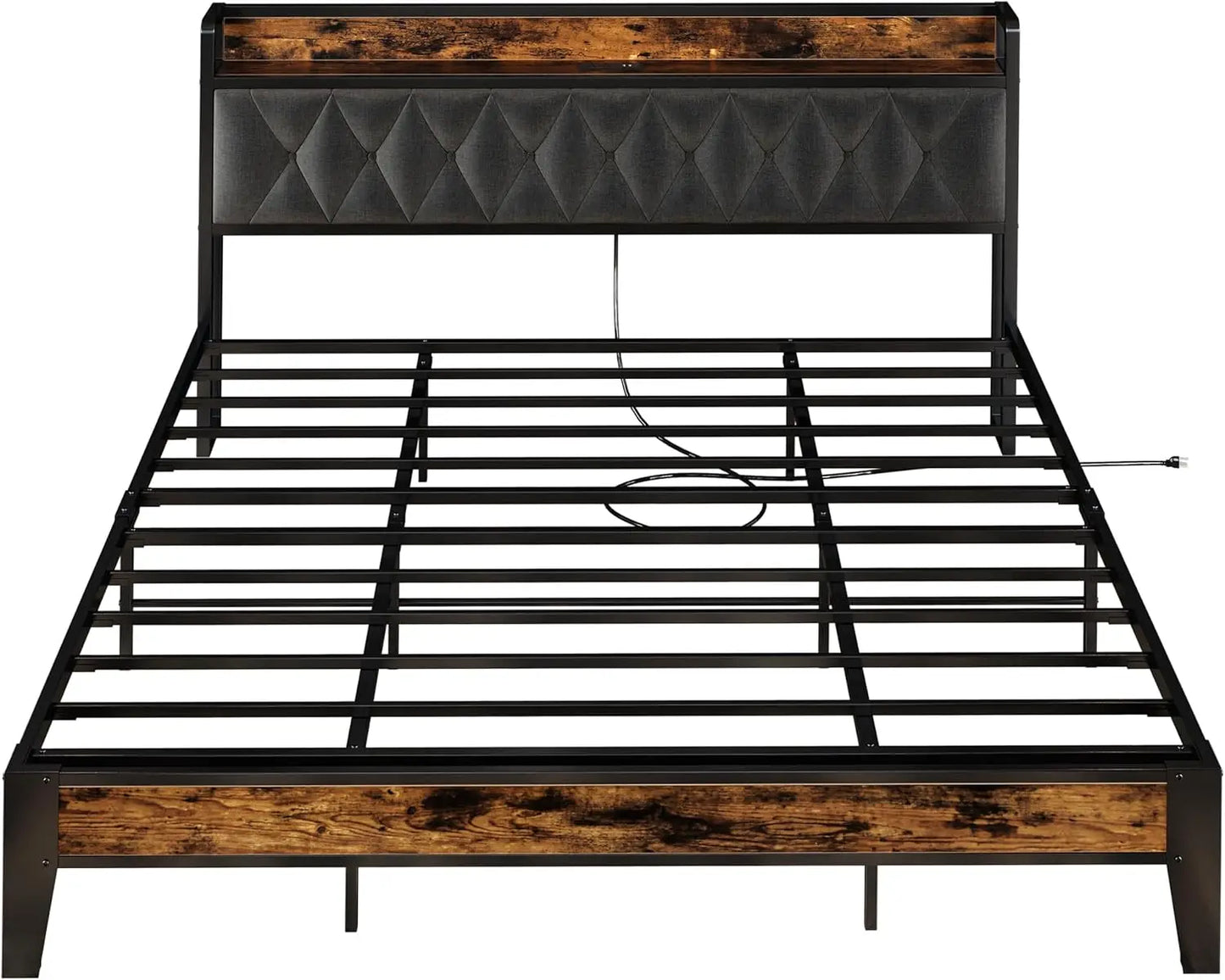 Anctor Bed Frames Storage Headboard Outlets No Box Springs - Happy Home Retreat