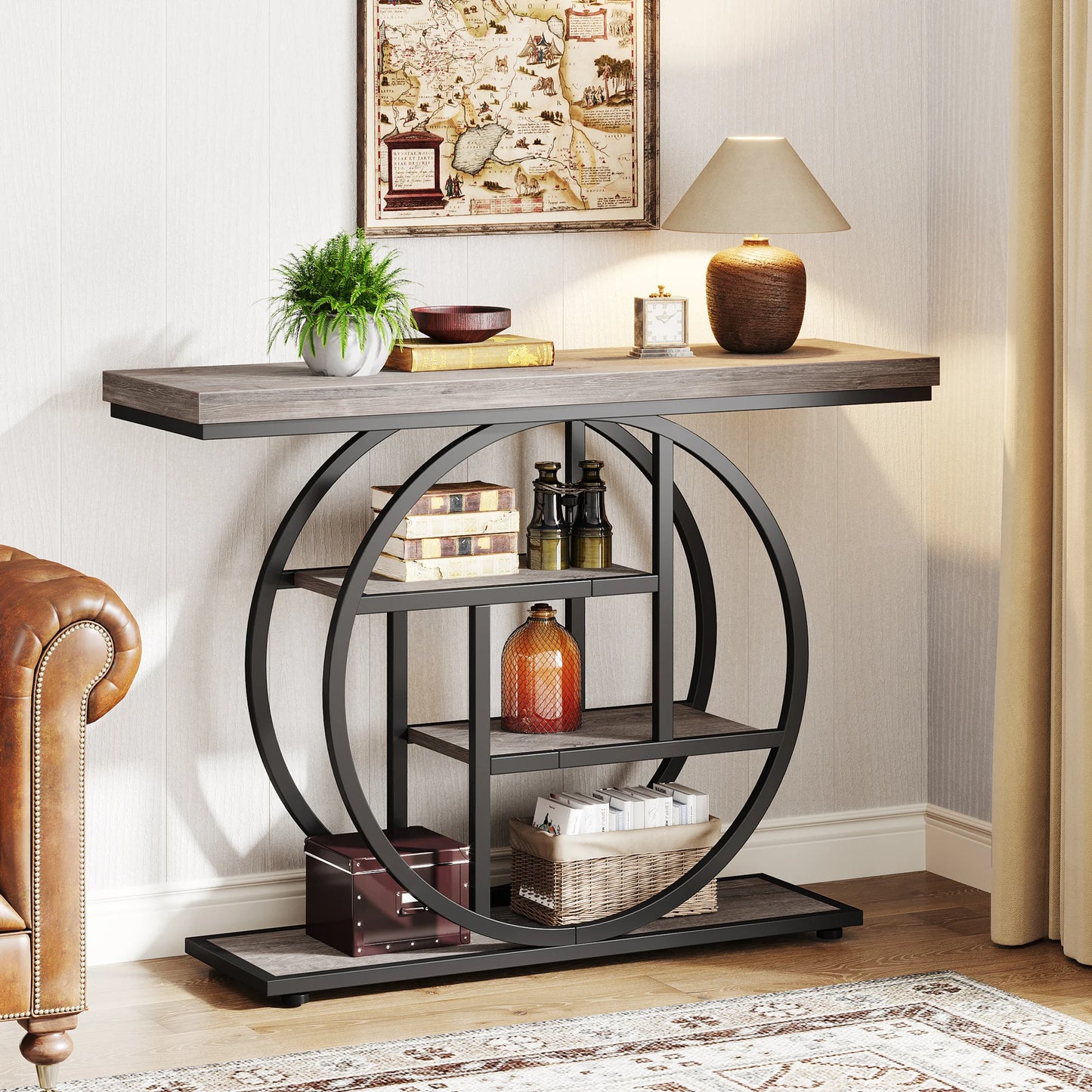 Tribesigns 4 Tier Console Table 41.3 Inch Industrial Hallway - Happy Home Retreat