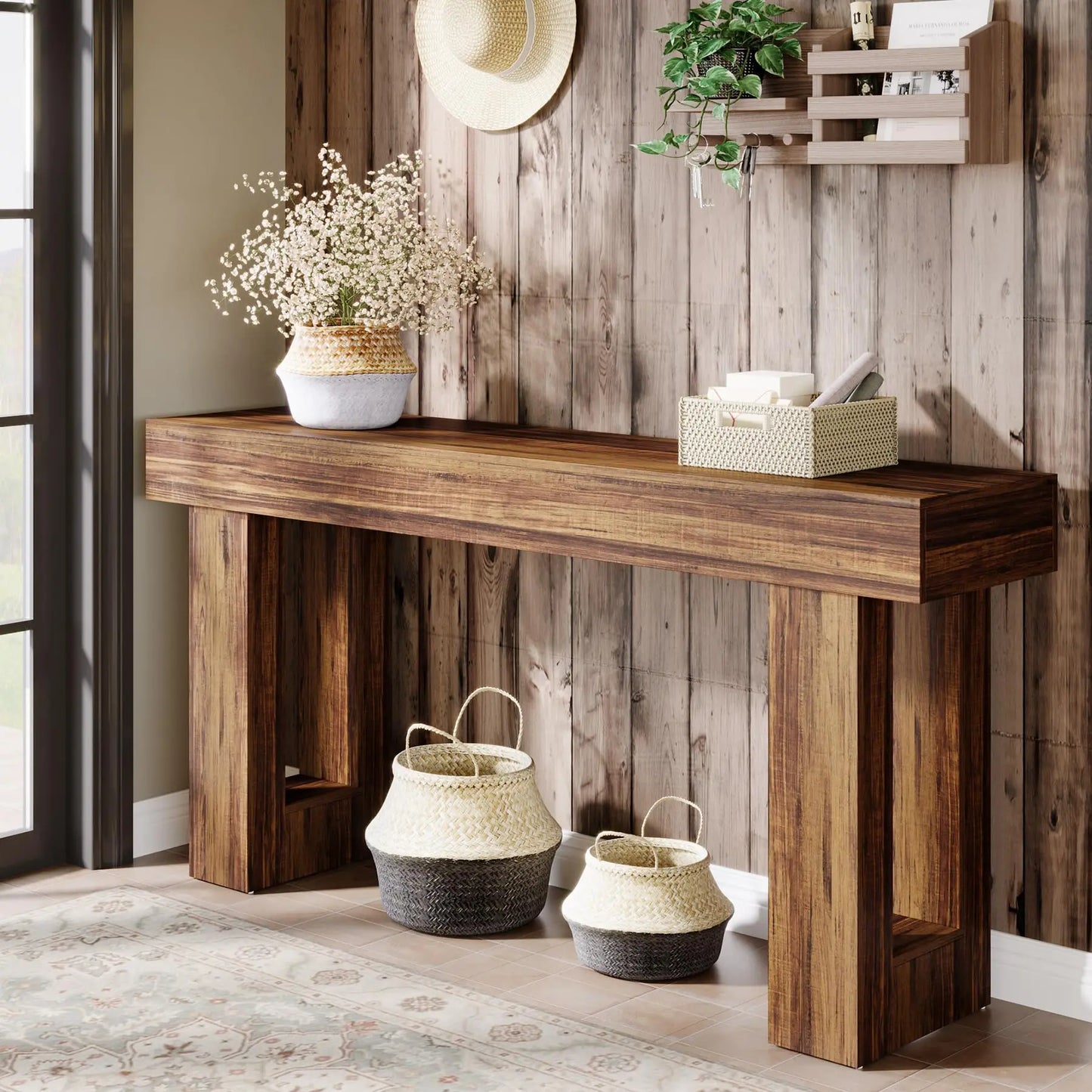 Tribesigns 63 Inch Console Table Behind Couch Farmhouse - Happy Home Retreat