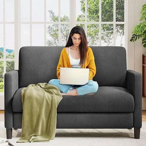 Sofa Accent Chair 33 Inch Reading Chair for Bedroom Tool Free Setup Living Room Accent Chairs Comfy Arm Chairs Beige - Happy Home Retreat