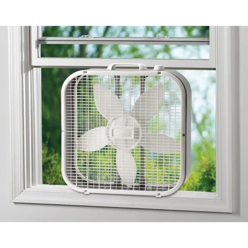 20" Classic Box Fan with Weatherproof Motor, 3 Speeds, for Home, Dorm Use - Happy Home Retreat