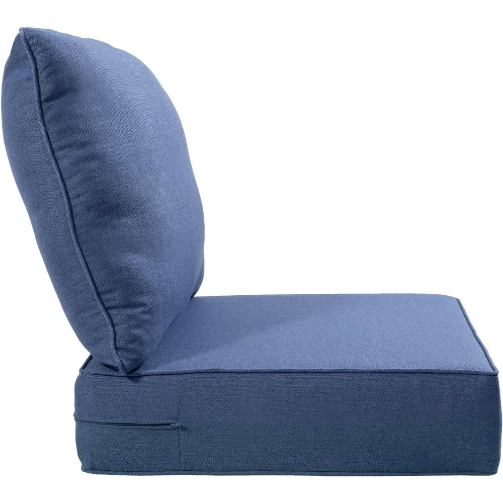 24x24x6 Outdoor Seat Cushions Set of 5 Water Resistant Zippered Pillows for Wicker Metal Dining Rocking Swivel Chairs - Happy Home Retreat