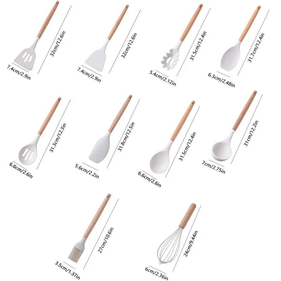 19 Piece Food Grade Silicone Kitchenware Set Spatula Knife - Happy Home Retreat