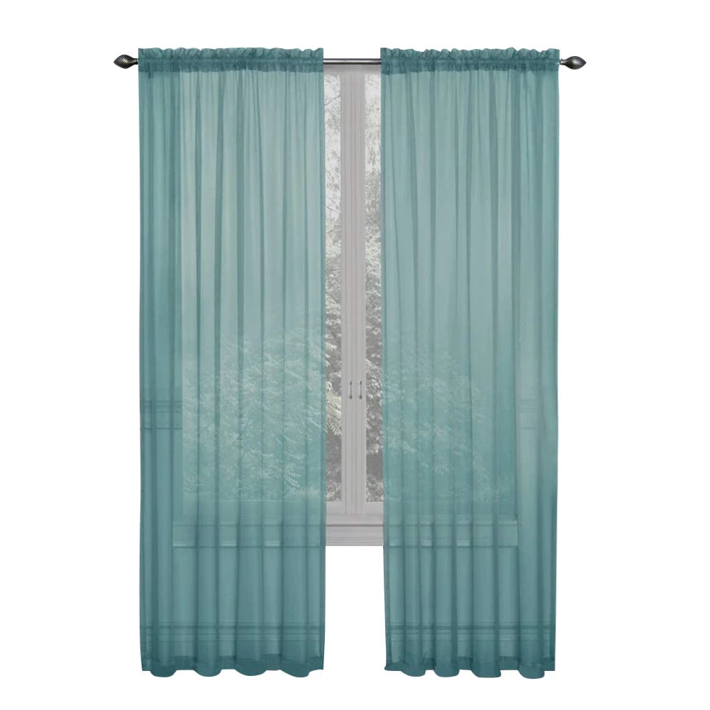 1 Panel Faux Linen Textured Lilac Semi Sheer Curtains for Living Room Kids Room Bedroom Light Filtering Voile Curtain - Happy Home Retreat