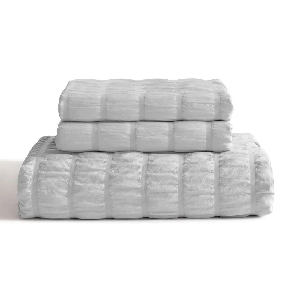Ntbay 3/2-Piece Ultra Soft and Cozy Textured Seersucker Duvet Cover Set (Not Include Comforter and pillow) - Happy Home Retreat