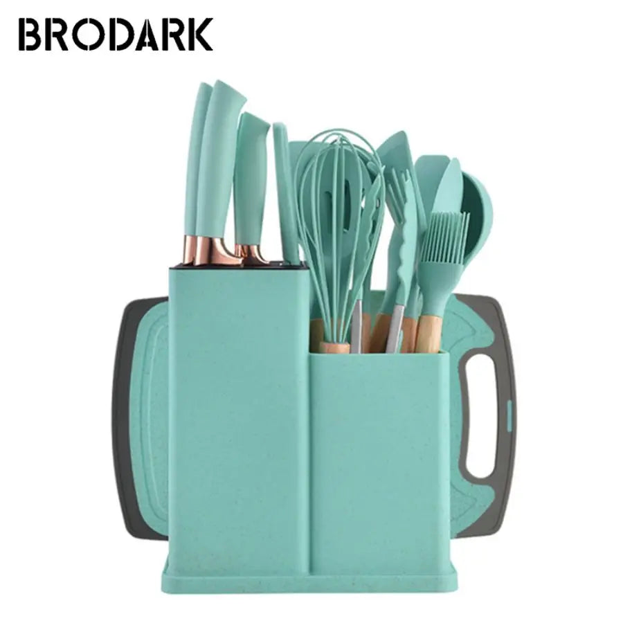 19 Piece Food Grade Silicone Kitchenware Set Spatula Knife - Happy Home Retreat