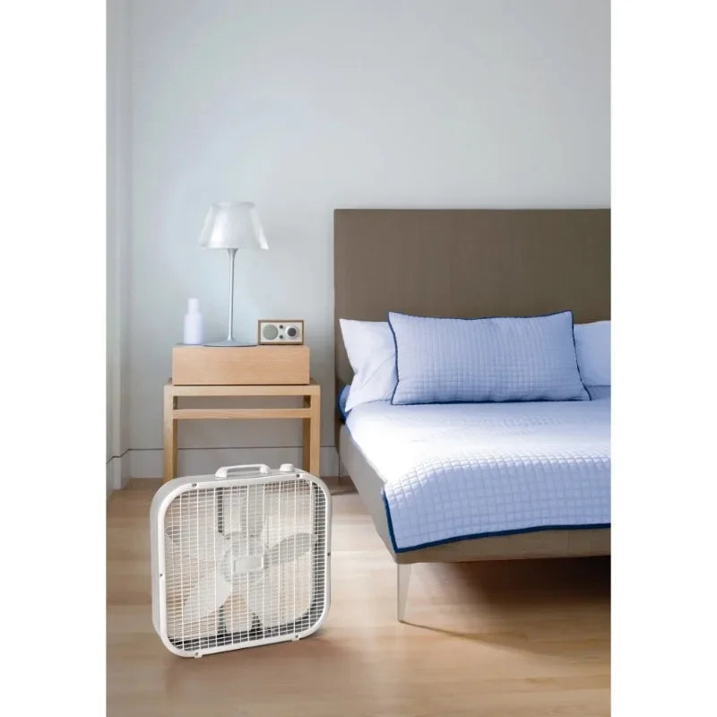 20" Classic Box Fan with Weatherproof Motor, 3 Speeds, for Home, Dorm Use - Happy Home Retreat