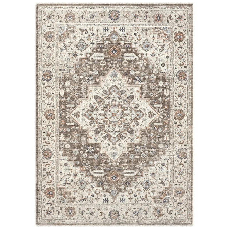 Multicolor Medallion Area Rug Indoor Non-Slip Durable Polypropylene Stylish Cushion Soft High Traffic Living Room Bedroom 5'x7'2 - Happy Home Retreat
