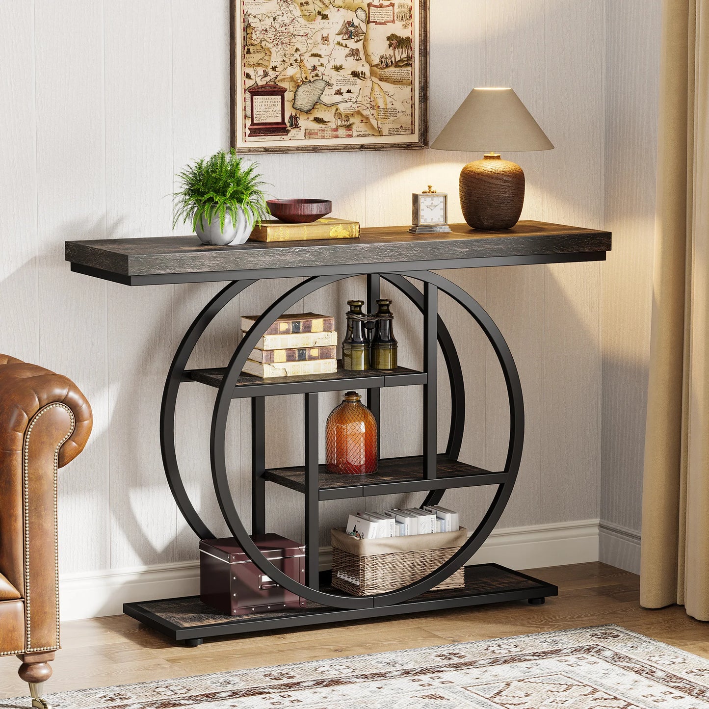 Tribesigns 4 Tier Console Table 41.3 Inch Industrial Hallway - Happy Home Retreat