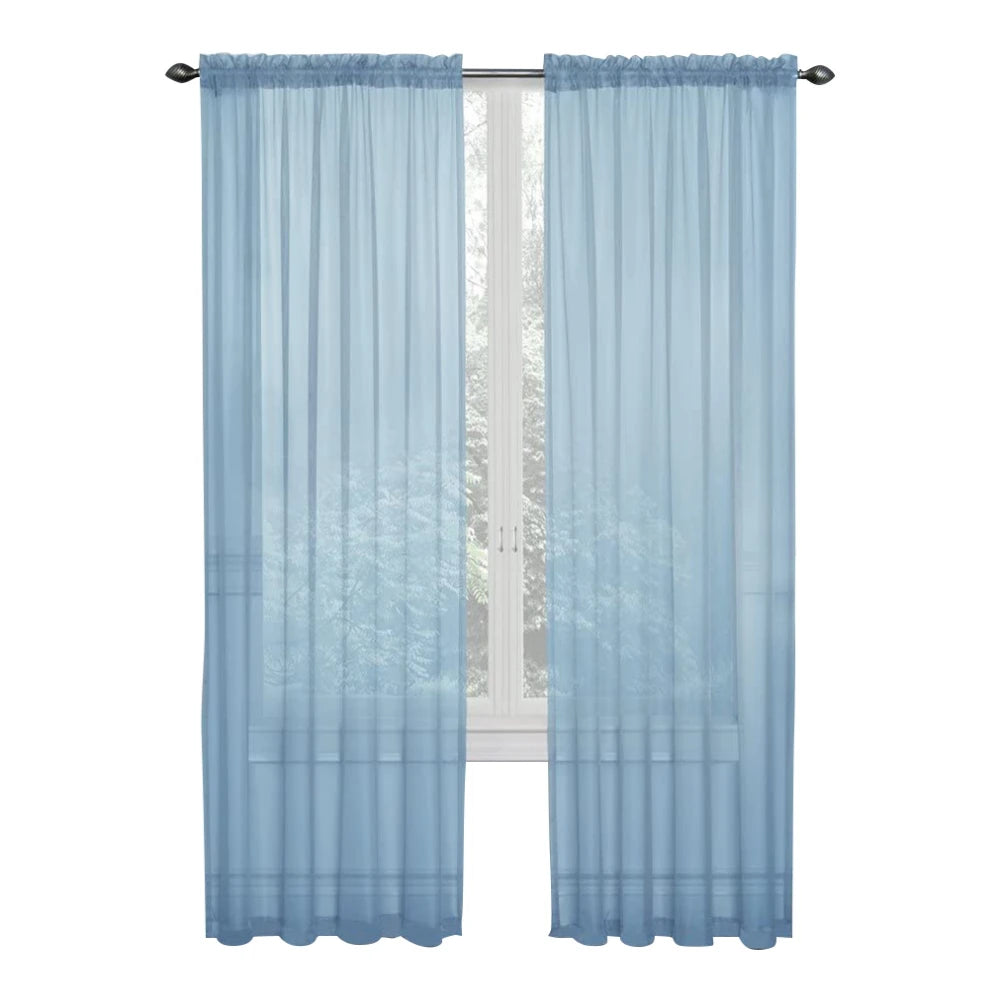 1 Panel Faux Linen Textured Lilac Semi Sheer Curtains for Living Room Kids Room Bedroom Light Filtering Voile Curtain - Happy Home Retreat