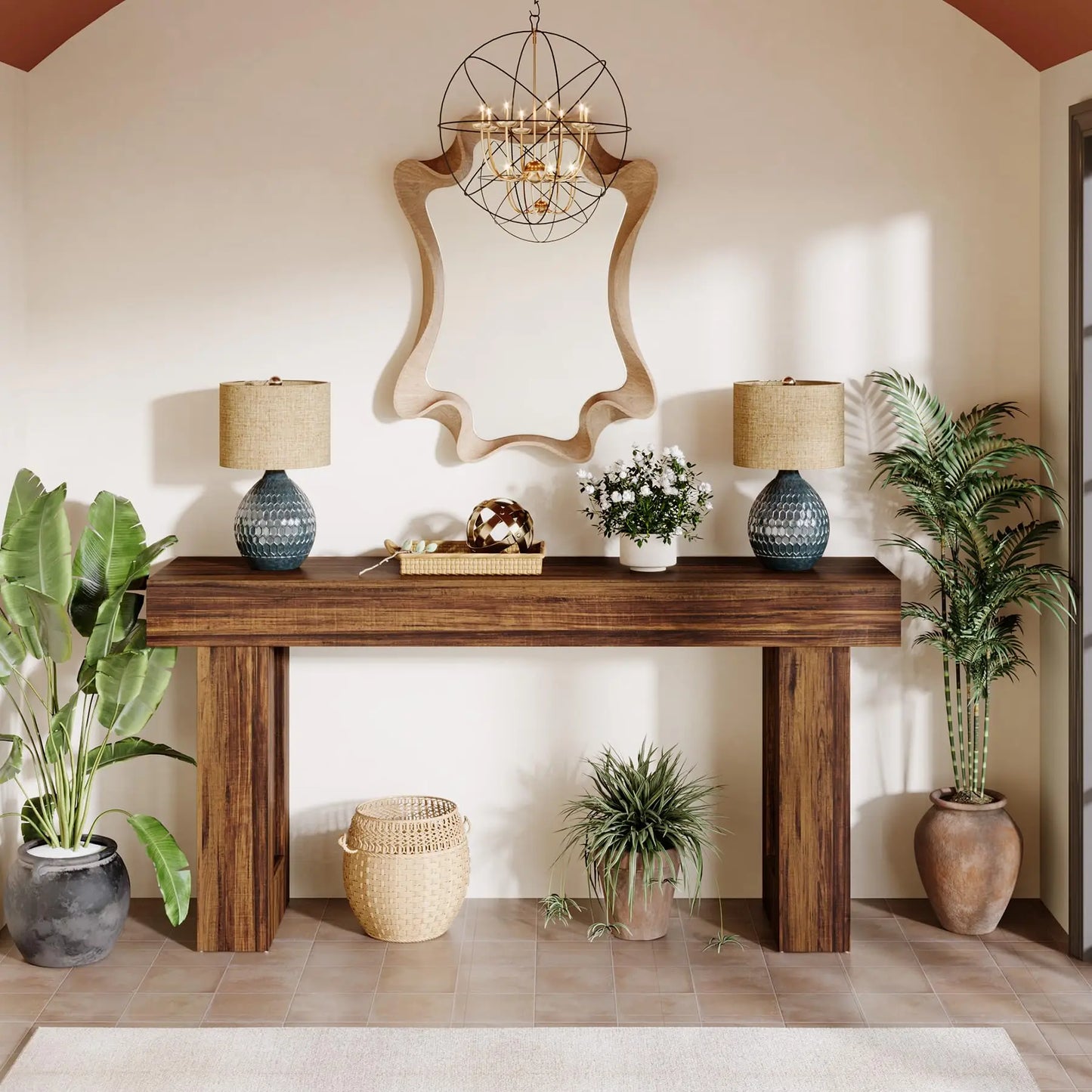 Tribesigns 63 Inch Console Table Behind Couch Farmhouse - Happy Home Retreat