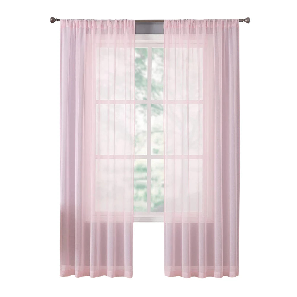1 Panel Faux Linen Textured Lilac Semi Sheer Curtains for Living Room Kids Room Bedroom Light Filtering Voile Curtain - Happy Home Retreat