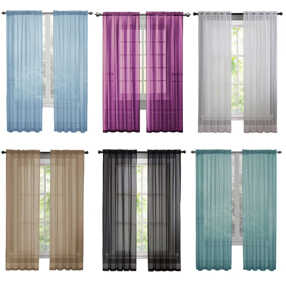 1 Panel Faux Linen Textured Lilac Semi Sheer Curtains for Living Room Kids Room Bedroom Light Filtering Voile Curtain - Happy Home Retreat