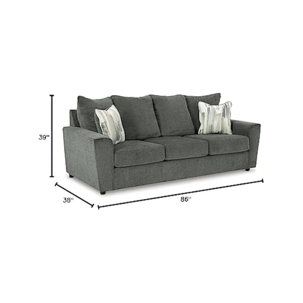 Stairatt Casual Sofa with Flared Arms, Gray - Happy Home Retreat