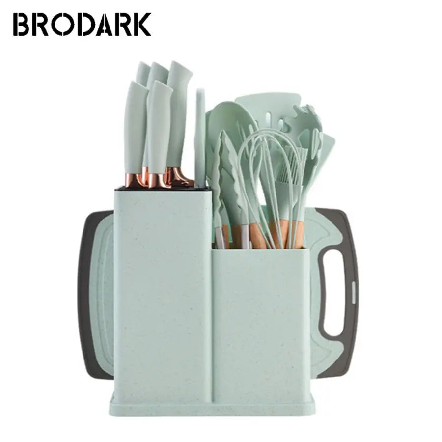 19 Piece Food Grade Silicone Kitchenware Set Spatula Knife - Happy Home Retreat