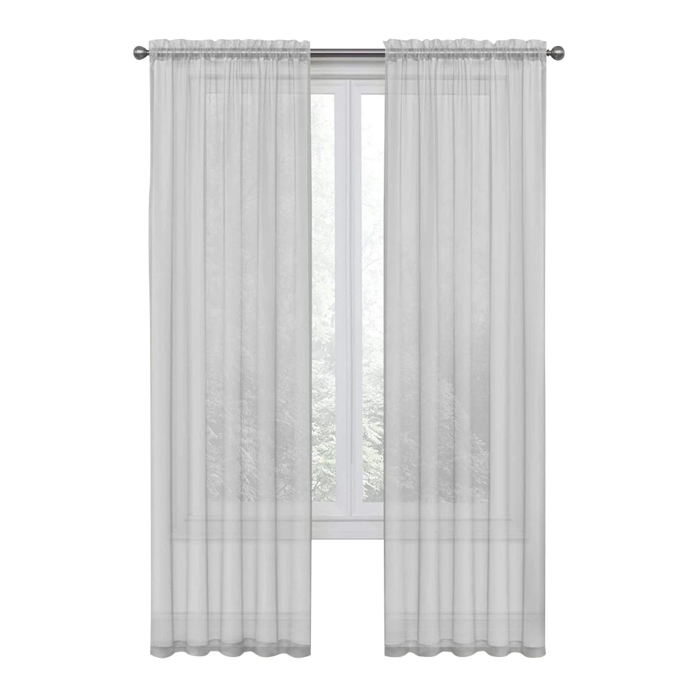 1 Panel Faux Linen Textured Lilac Semi Sheer Curtains for Living Room Kids Room Bedroom Light Filtering Voile Curtain - Happy Home Retreat