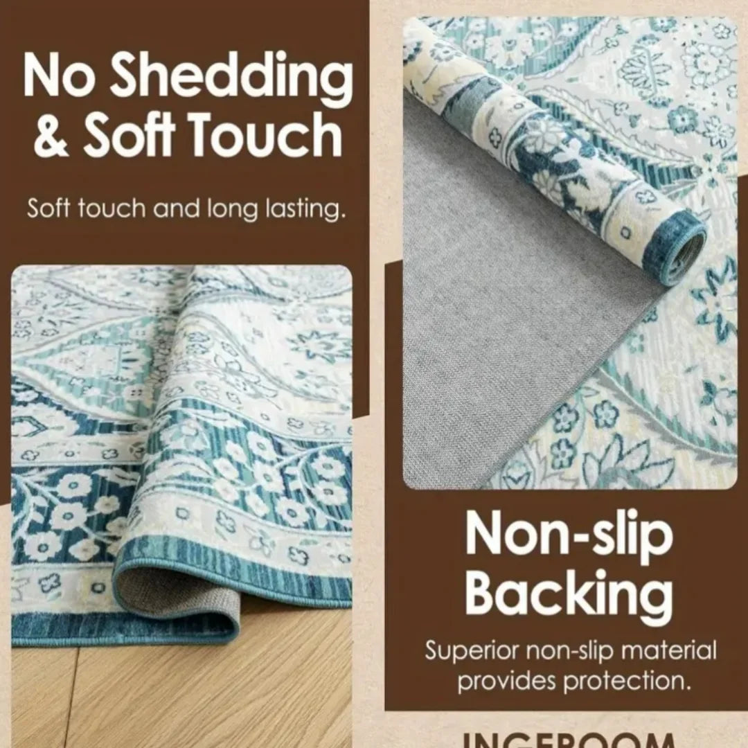 Machine Washable Rug, Ab Washable Area Rugs with Non Slip Rugs for Living Room, Bedroom Area Rugs Dining Office - Happy Home Retreat