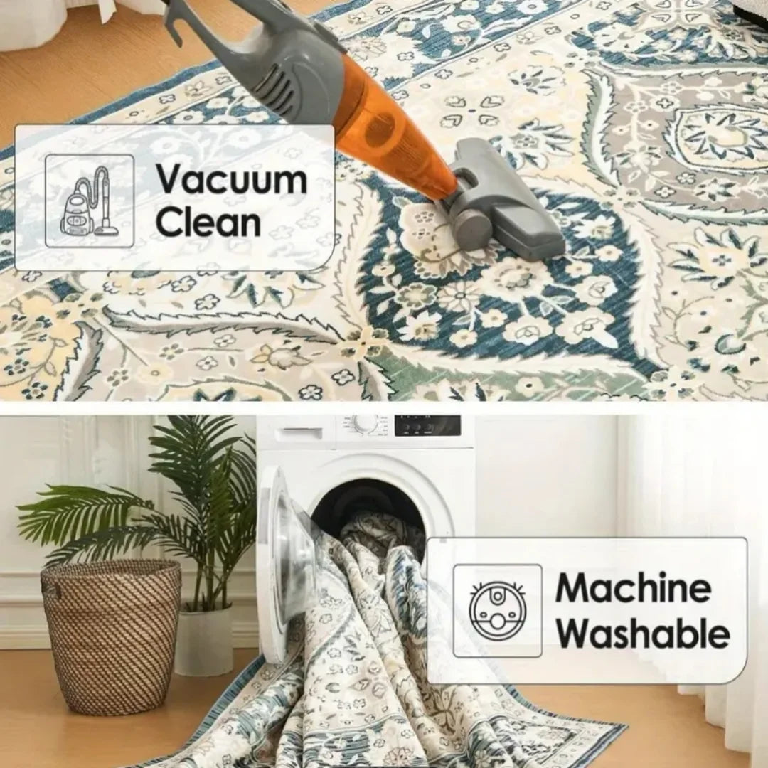 Machine Washable Rug, Ab Washable Area Rugs with Non Slip Rugs for Living Room, Bedroom Area Rugs Dining Office - Happy Home Retreat