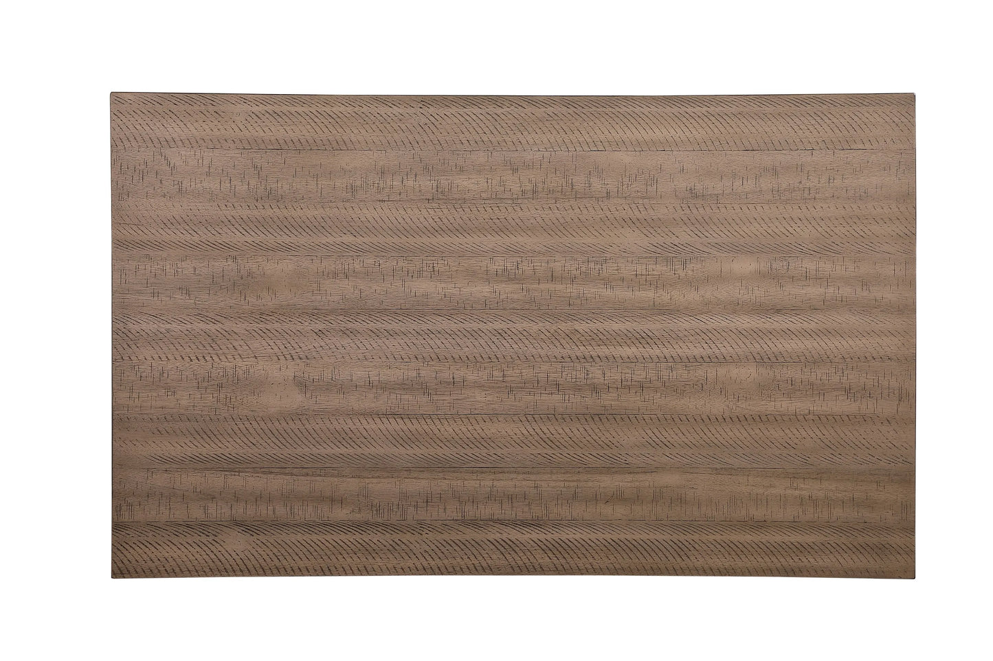 Grayish White Brown Finish 5pc Dining Set Rectangular Table And Fabric Chairs - Happy Home Retreat