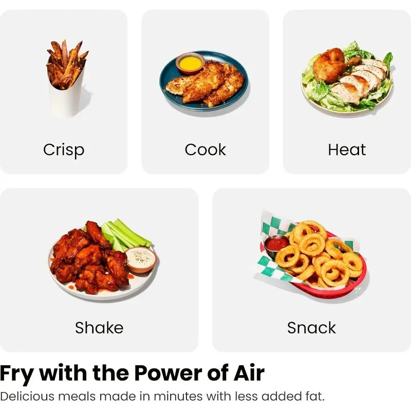 Chefman 6 Quart Dual Basket Air Fryer Digital Touchscreen Smart Sync Finish Hi Fry Auto Shutoff 2 Independent 3QT Nonstick - Happy Home Retreat