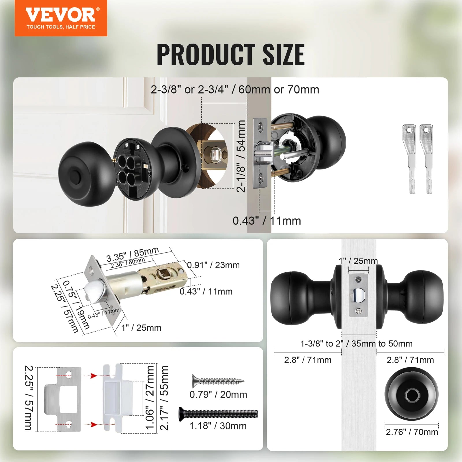 Vevor Smart Door Knob Biometric Door Lock Bluetooth Smart Lock Fingerprint Access with App Control Easy Installation - Happy Home Retreat