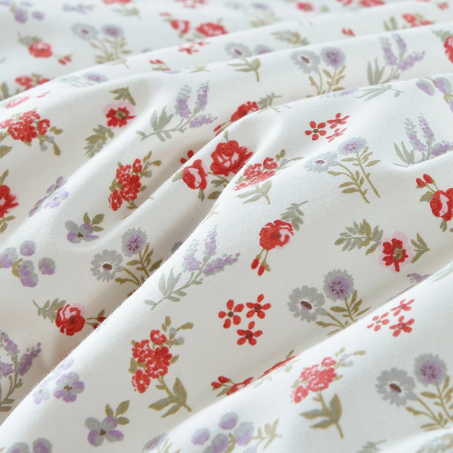 3pcs 600 TC 100% Egyptian Cotton Duvet Cover Set (Without Core), Tiny Garden Rose and Dandelion Floral, Soft And Skin-friendly - Happy Home Retreat