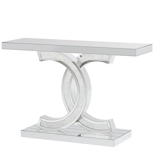 Tribesigns Gold Entryway Table Modern 39 Inch Console Faux Marble Narrow Wood Sofa with Geometric Metal Legs - Happy Home Retreat