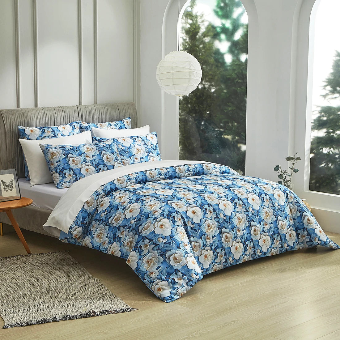 King Size Cotton Patchwork Quilt Set Duvet and Pillowcases, - Happy Home Retreat