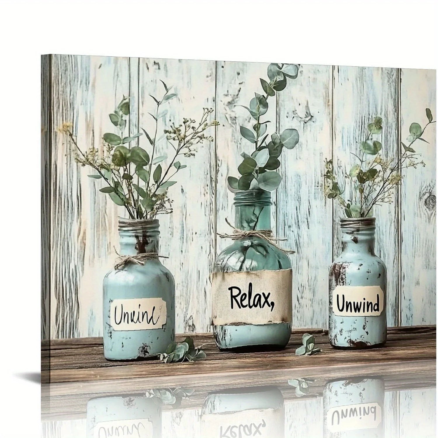 1PC Green Butterfly Vase Canvas Wooden Framed Sunflower Print for Home Office Bathroom Living Room Decoration Home Decor - Happy Home Retreat