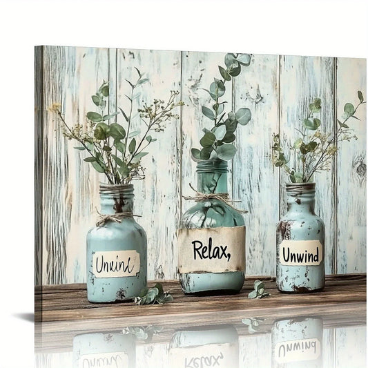 1PC Green Butterfly Vase Canvas Wooden Framed Sunflower Print for Home Office Bathroom Living Room Decoration Home Decor - Happy Home Retreat