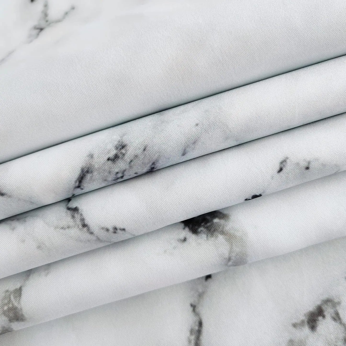 Marble Printed Polyester Shower Curtain With Metal Grommets 71x71in 180x180cm - Happy Home Retreat