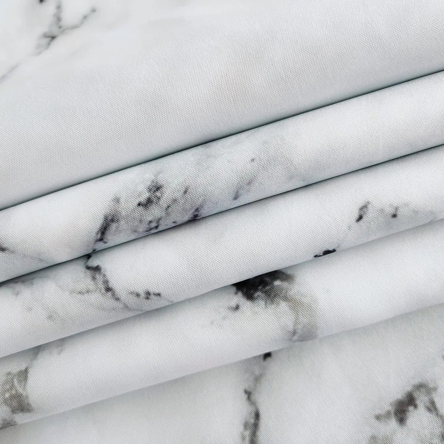 Marble Printed Polyester Shower Curtain With Metal Grommets 71x71in 180x180cm - Happy Home Retreat