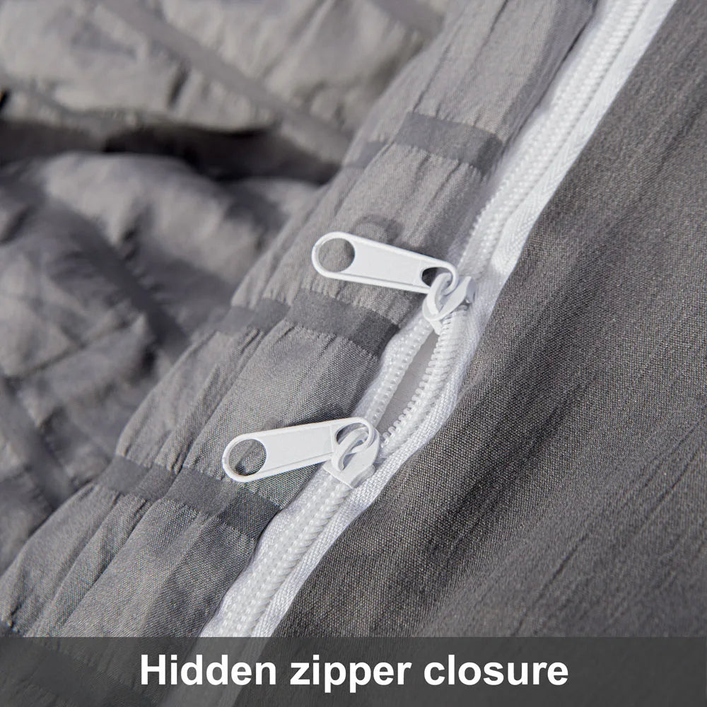 Ntbay 3/2-Piece Ultra Soft and Cozy Textured Seersucker Duvet Cover Set (Not Include Comforter and pillow) - Happy Home Retreat