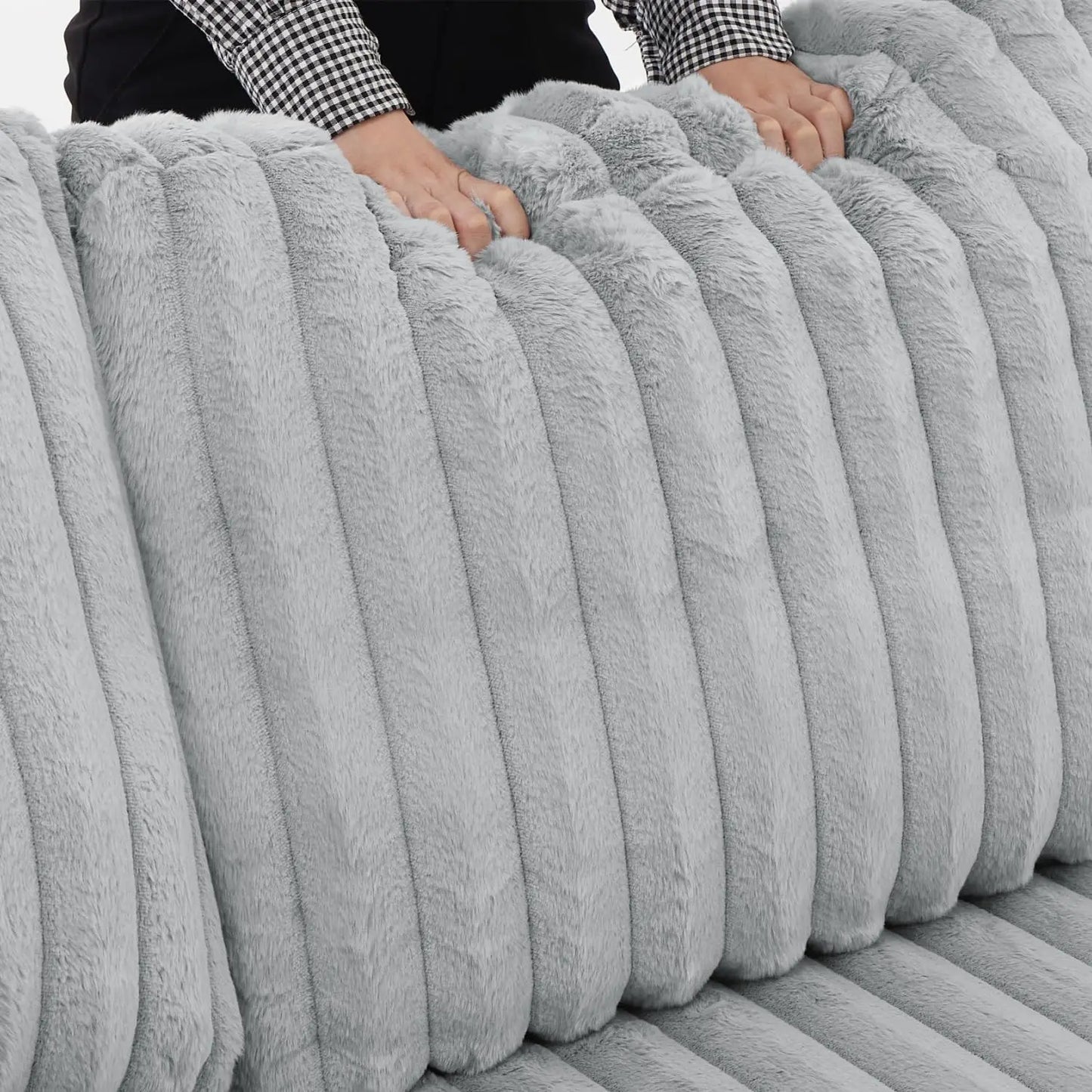 TODRANI 122'' Sectionl Sleeper Sofa, U Shape Sectional Sofa with Pull Out Couch and Storage Chaise&USB Ports