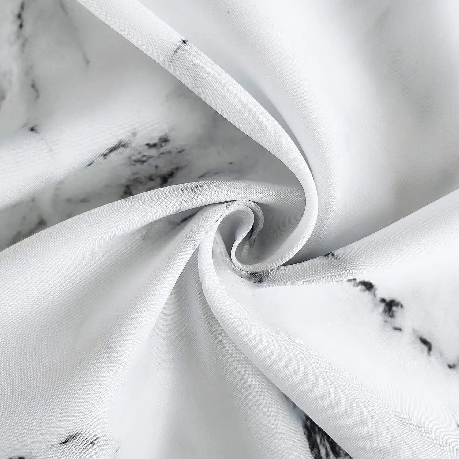 Marble Printed Polyester Shower Curtain With Metal Grommets 71x71in 180x180cm - Happy Home Retreat